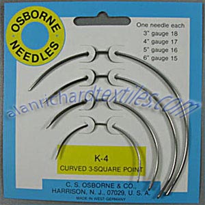 C.S. Osborne K-4 Curved 3-Square Point Needles